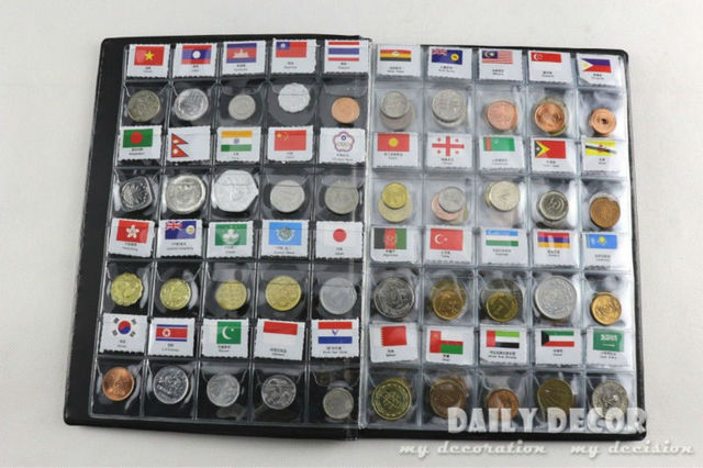 World Genuine Coin Collection Album from 120 Country China Asia UK Europe  AU coin holder book / album with 120 world coins - AliExpress